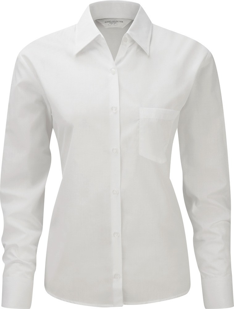 Russell Collection RU934F - Ladies' Long Sleeve Polycotton Easy Care Poplin Shirt