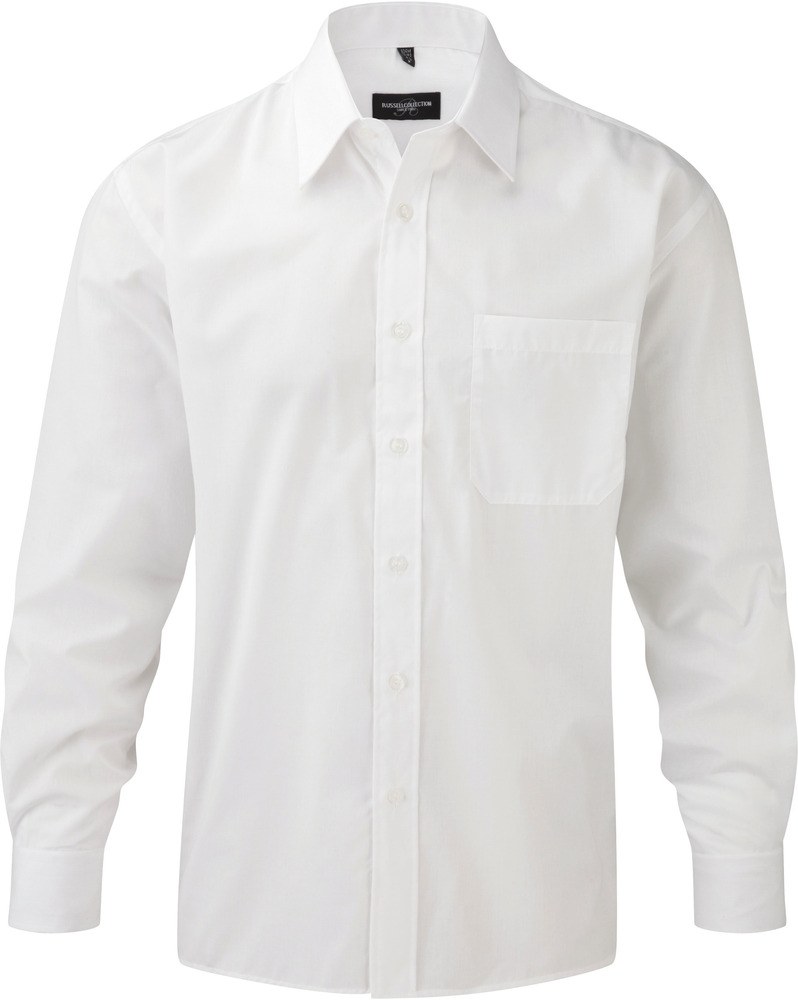 Russell Collection RU934M - Men's Long Sleeve Polycotton Easy Care Poplin Shirt