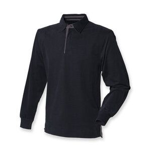Front Row FR43M - Super soft long sleeve rugby shirt Black