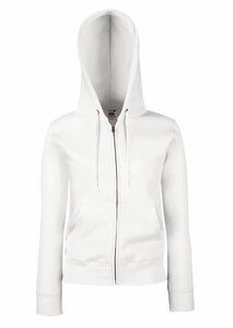 Fruit of the Loom SS312 - Premium 70/30 lady-fit hooded sweatshirt jacket White