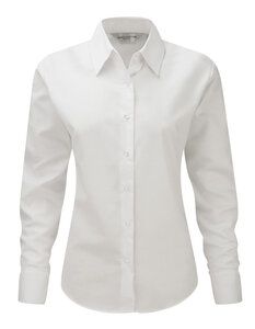 Russell Collection J932F - Women's long sleeve easycare Oxford shirt White