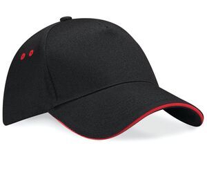 Beechfield BC15C - Ultimate Contrast 5 Panel Sandwich Peak Cap Black/ Classic Red