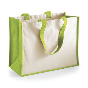 Westford mill WM422 - Classic Burlap Shopping Bag Apple Green