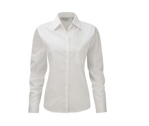 Russell Collection JZ36F - Women's 100% Cotton Poplin Shirt White