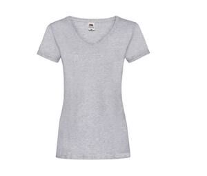 Fruit of the Loom SC601 - Women's V-Neck T-Shirt Heather Grey