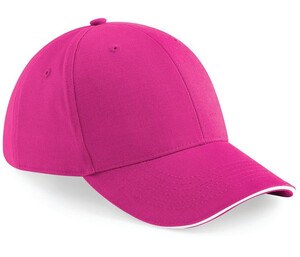 Beechfield BF020 - Athleisure 6 Panel Cap Fuchsia/white