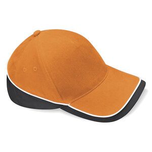 Beechfield BF171 - 5 Panel Teamwear Cap Orange/Black/White