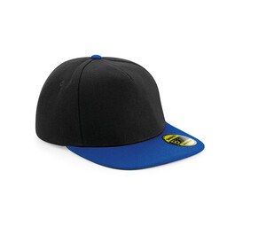 Beechfield BF660 - Snapback Flat Visor Cap Black/Bright Royal