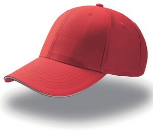 Atlantis AT094 - 6-panel cap with sandwich visor Red/White