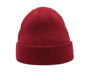 Atlantis AT186 - Waffle knit beanie. Off Red