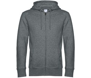 B&C BCU03K - King zipped hood Heather Mid Grey