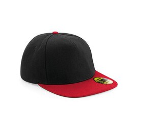 Beechfield BF660 - Snapback Flat Visor Cap Black / Classic Red