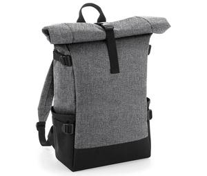 Bag Base BG858 - Colorful Backpack With Roll Up Flap Grey Marl/Black