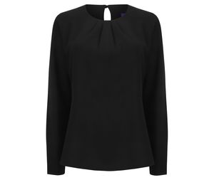 Henbury HY598 - Women's Long Sleeve Blouse Black