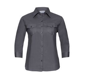 Russell Collection JZ18F - Roll 3/4 Sleeve Shirt Zinc