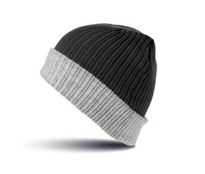 Result RC378 - Acrylic beanie with flap Black / Grey