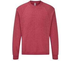 Fruit of the Loom SC260 - Men's Raglan Sleeve Jumper Vintage Heather Red