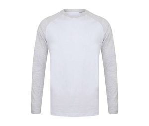 SF Men SF271 - Baseball Long-Sleeved T-Shirt White / Heather Grey