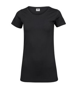 Tee Jays TJ455 - Womens fashion stretch tee extra length Black