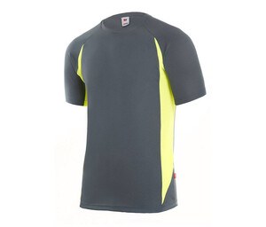 VELILLA V5501 - Two-tone technical T-shirt Grey/ Lime