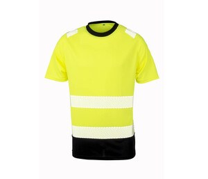 Result RS502X - High visibility t-shirt in recycled polyester Fluorescent Yellow / Black