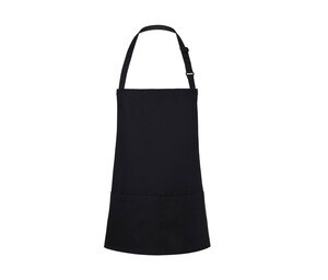 Karlowsky KYBLS6 - Basic Short Bib Apron with Buckle and Pocket Black