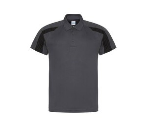 Just Cool JC043 - Contrast sports polo shirt Charcoal/ Jet Black