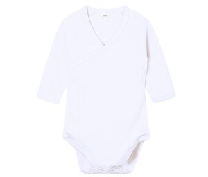 BABYBUGZ BZ060 - BABY LONG SLEEVE KIMONO BODYSUIT White