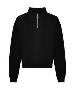 AWDIS JH037 - WOMEN'S CROPPED 1/4 ZIP SWEAT Deep Black