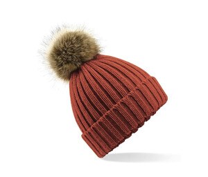 Beechfield BF412 - Big mesh Pop Pom beanie Orange Rust