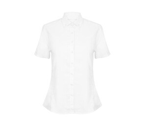 HENBURY HY518R - LADIES’ MODERN S/S OXFORD SHIRT – REGULAR FIT White