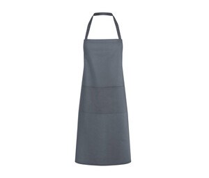 KARLOWSKY KYLS7 - Polycotton bib apron with pocket Anthracite