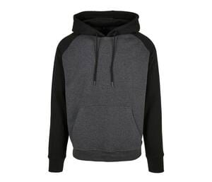 BUILD YOUR BRAND BYB005 - BASIC RAGLAN HOODY Charcoal/ Black